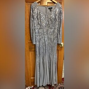 R&M Richards Silver Sequin Dress